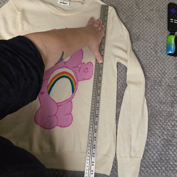 CHINTI & PARKER Care Bears Cheer Bear Sweater M Wool Cashmere Pink Rainbow Knit - Picture 10 of 11